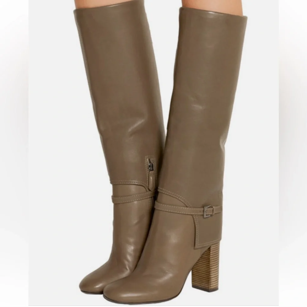 Tory Burch Faye Knee High Boots Women 6.5 in Fango